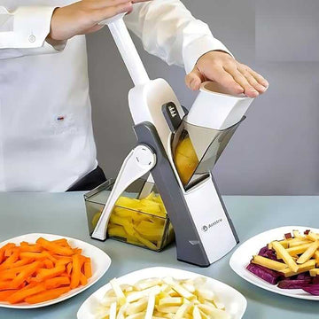 🥕🔪 Multifunctional Vegetable Slicer – 5-in-1 Manual Vegetable Cutter | ⚡ Fast & Easy Chopping Tool